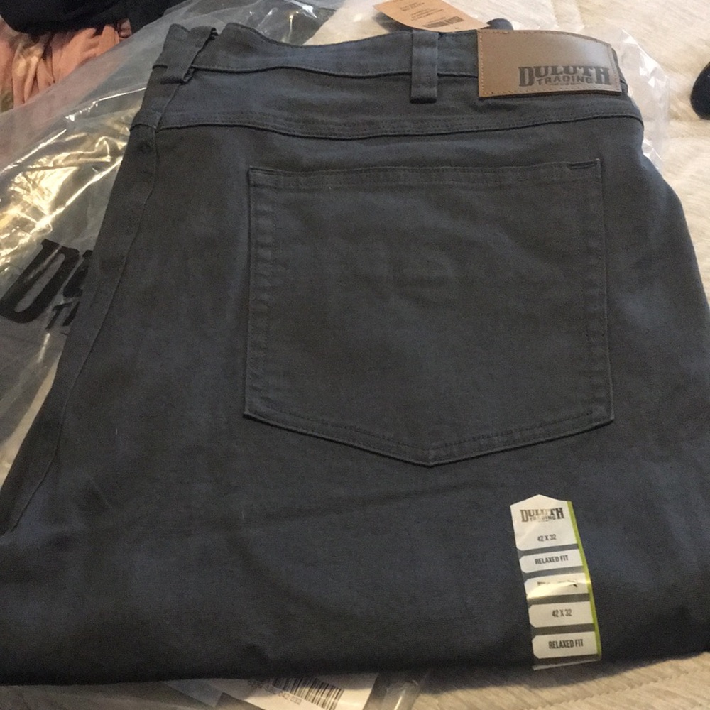 Duluth mens Flex Fire Hose relaxed fit 5 pocket pants.